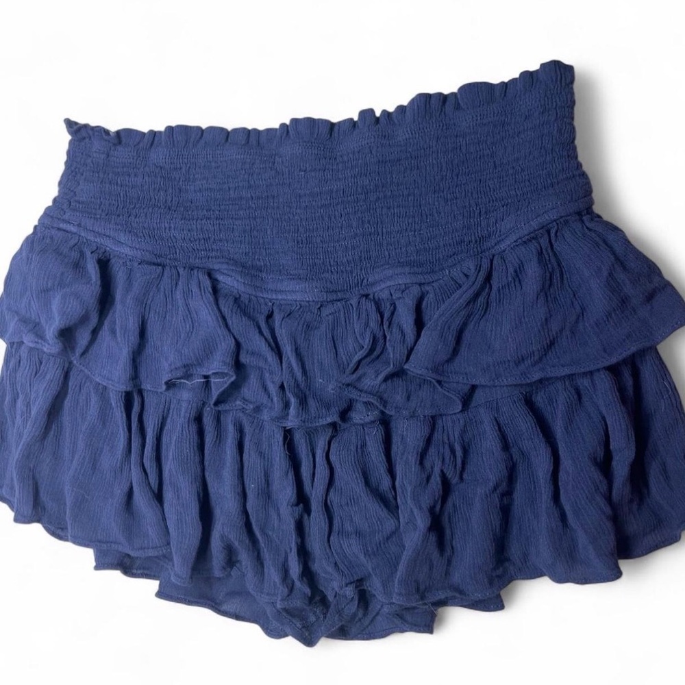 Navy Ruffled Mini Skort - Picture 2 of 5